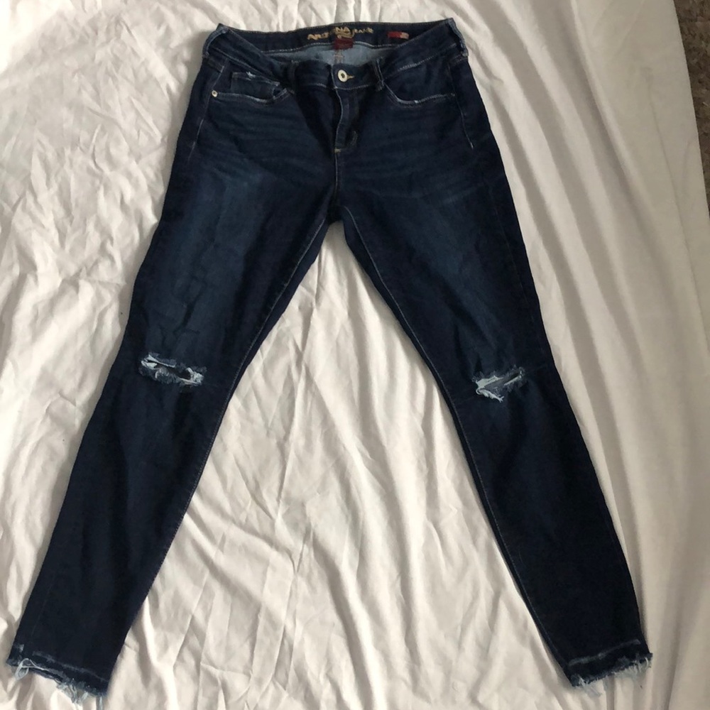 Arizona Jean Co juniors dark wash skinny jeans
